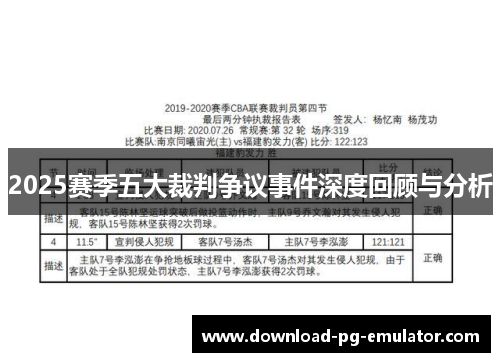 2025赛季五大裁判争议事件深度回顾与分析